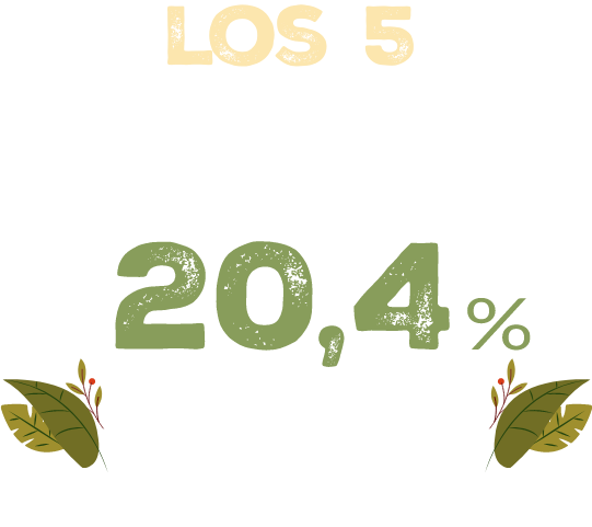 Los 5 departamentos con mayor indice de asesinato de defensores medioambientales cooncentra el 20,4% de los delitos ambientales de todo el pais